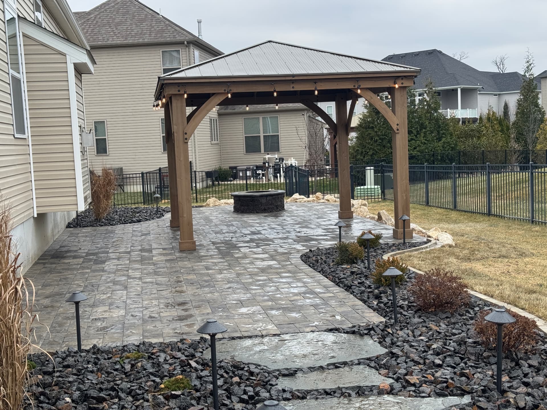 Backyard in O'Fallon, MO — after Aubrey Co. built the project