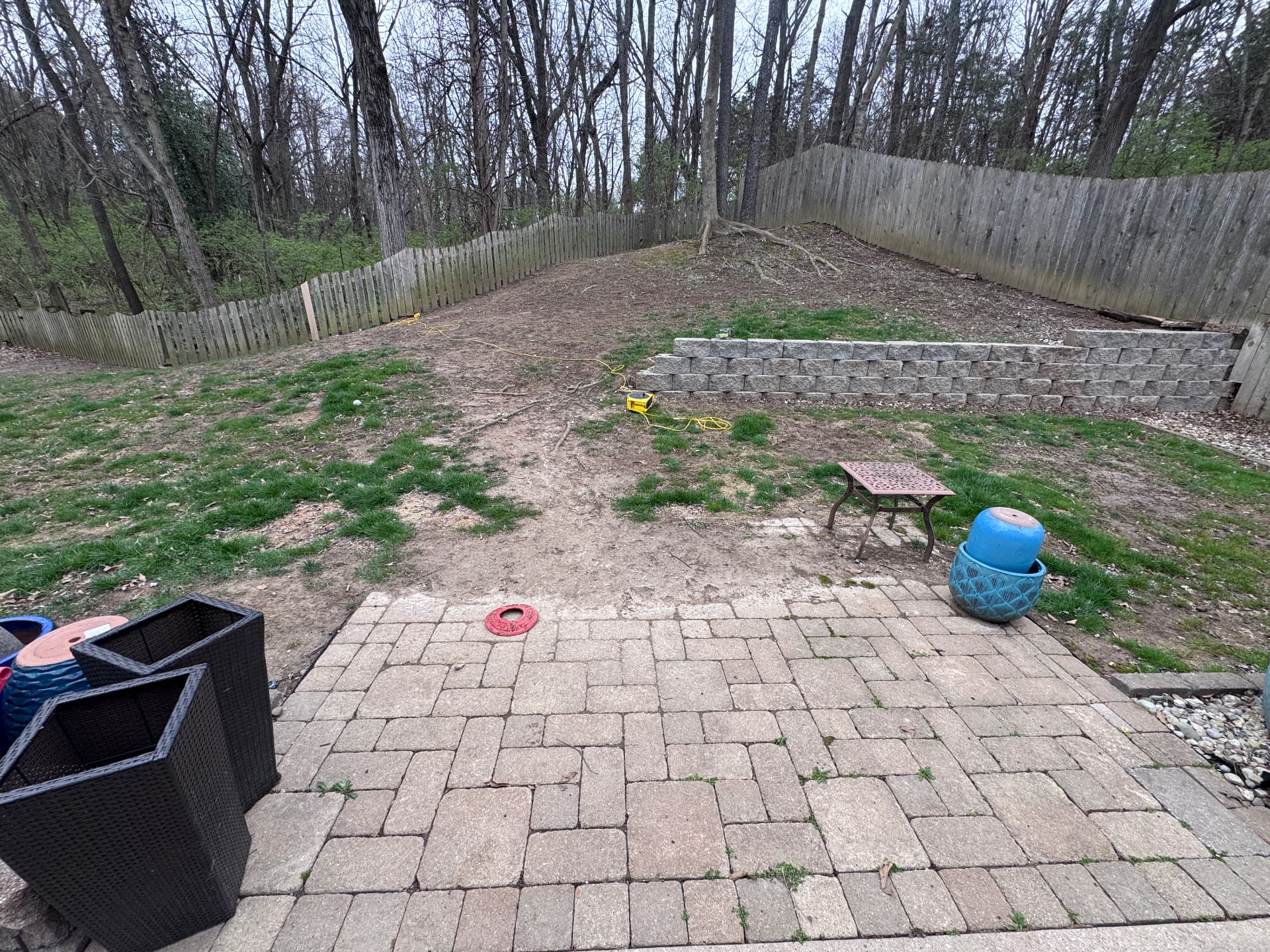 Backyard slope in St. Peters, MO — before the project